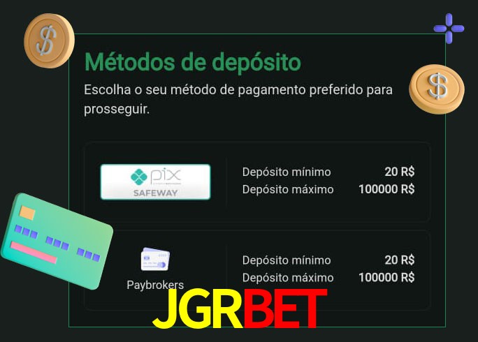 O cassino JGRBET oferece uma grande variedade de métodos de pagamento